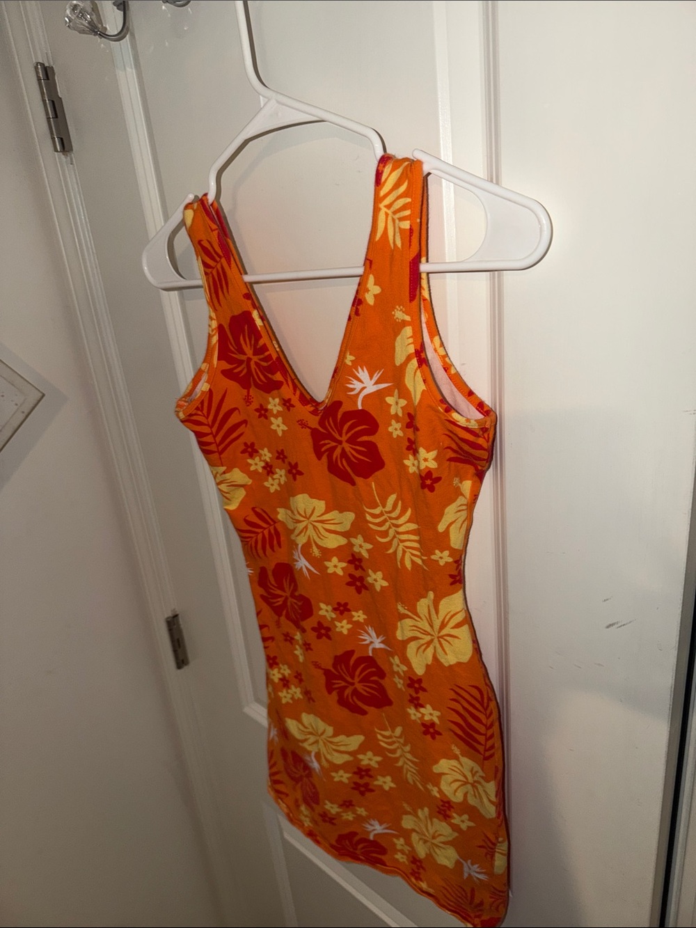 Tropical Orange Floral Mini Dress